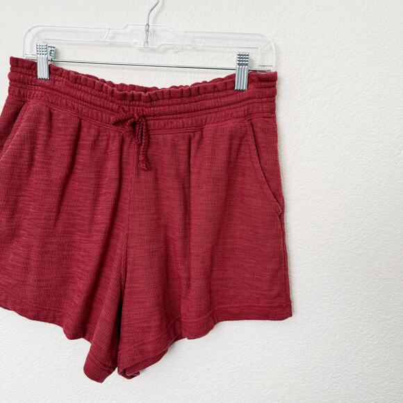 [Aerie] Red Endless Summer Shorts Summer Burgundy Lounge Sweatshorts Sz Medium M - Picture 7 of 12